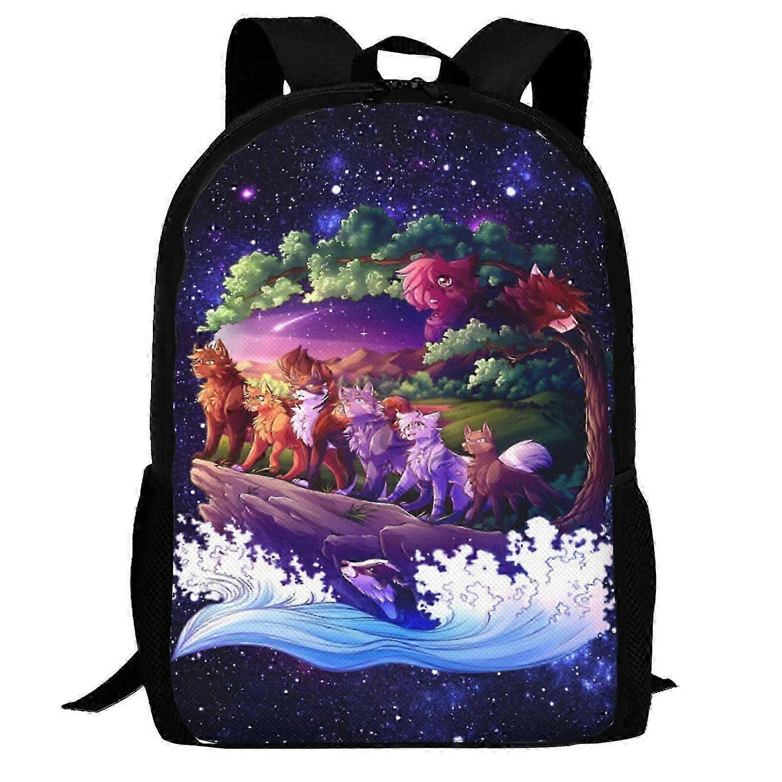 b1630 Warrior Cats Backpack,3d Print Laptop Backpack Lightweight Casual Daypack Bookbag Multi-Function Travel Backpack o1630