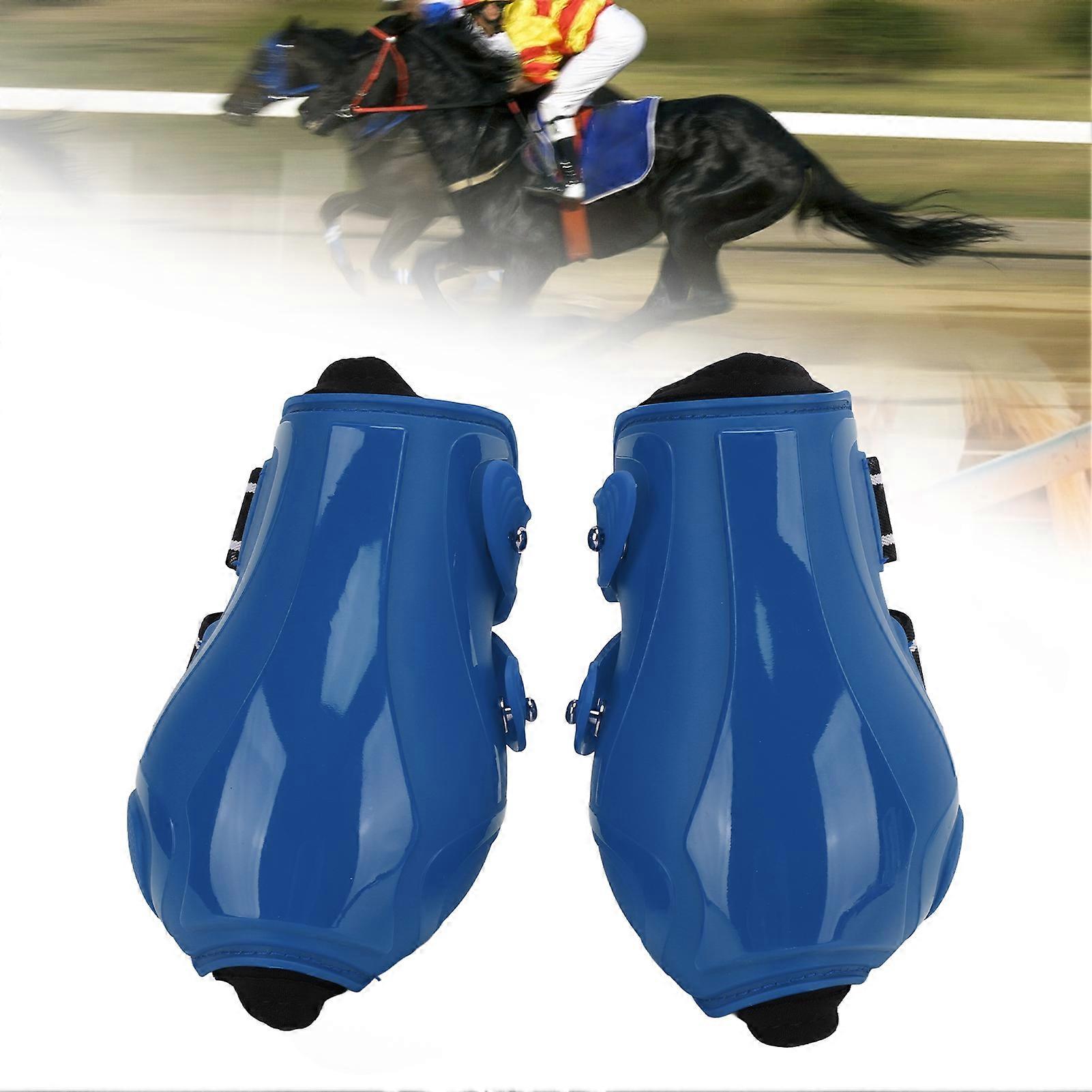 馬の後肢プロテクター強力なサポート通気性のある馬の後肢ブーツあらゆる気象条件に対応する青い後肢M