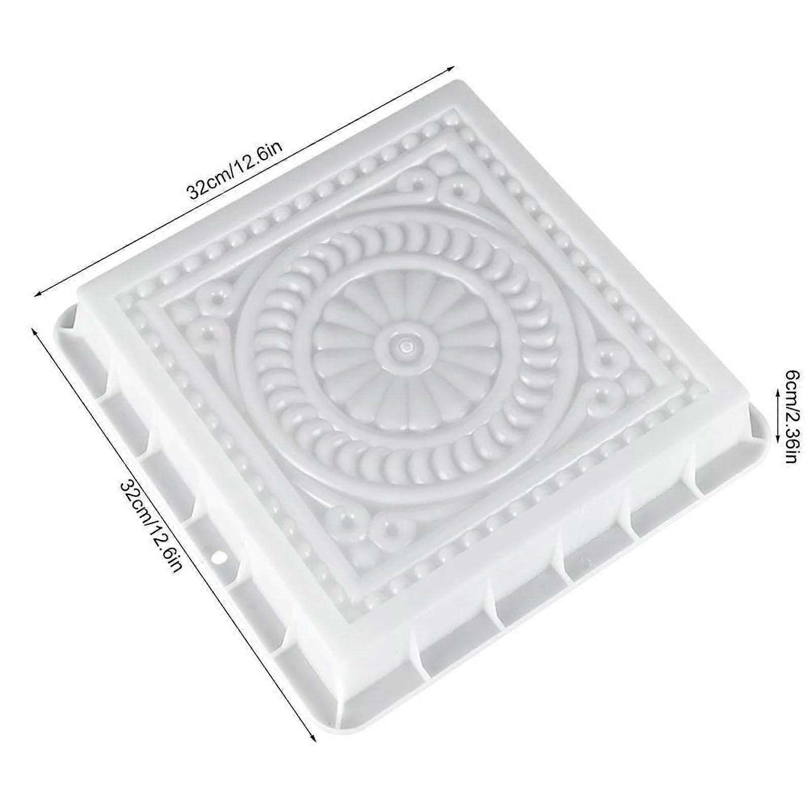 Plaster Mould Square Concrete DIY Mould Pavement Path Maker Plastic Cement Brick Paving Moulds White