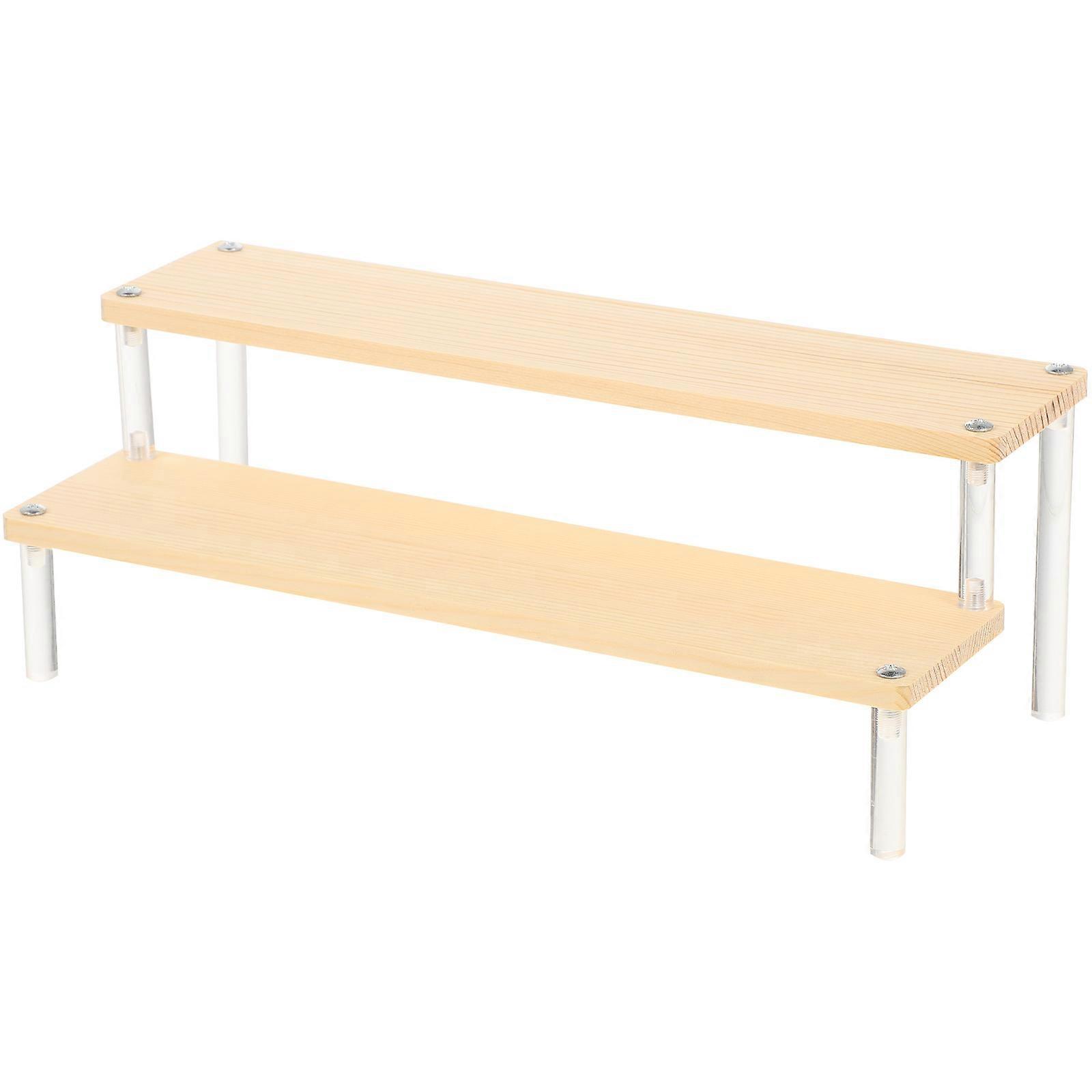 Display Rack For Organizing Toy Figurines And Cupcakes In Khaki Color Fashionable Simple Design 3Pcs