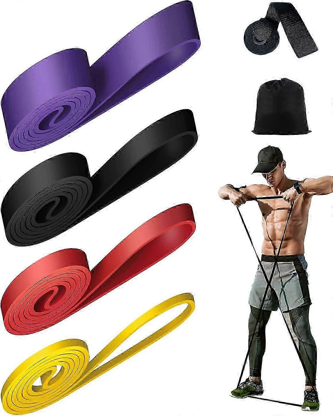 Resistance Bands Set for Men Women,with Different Resistance Levels, for Strength Training Fitness Yoga Toning,(Purple/Red/Black/Yellow)