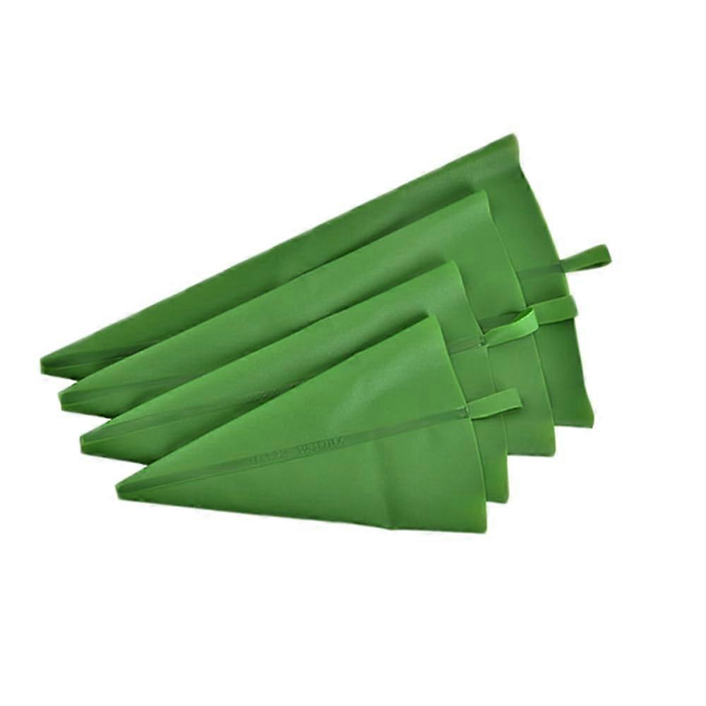 Set of 4 Silicone Piping Bags with 4 Nozzles Case (Green)