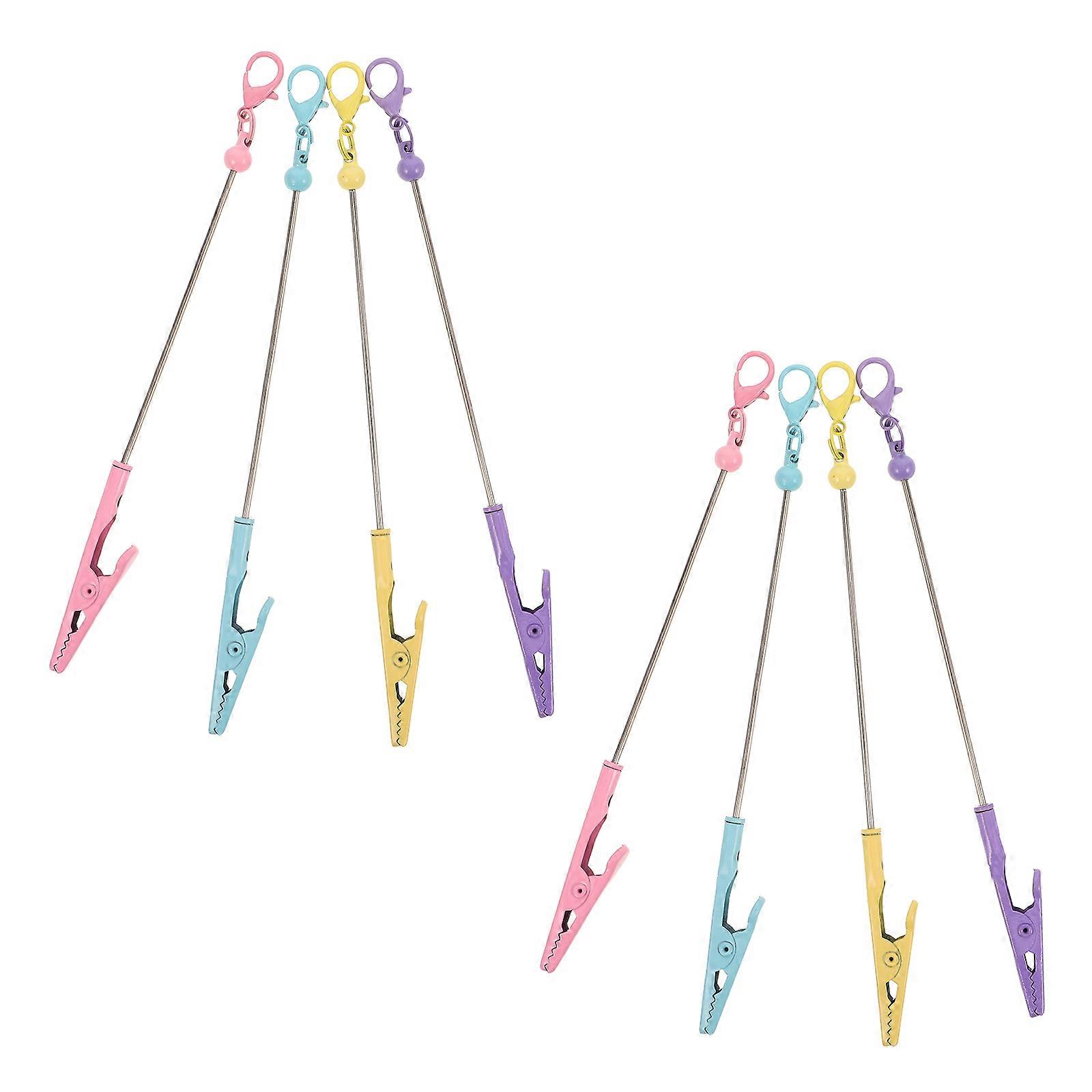 8pcs Versatile Note Holder Clip Stand for Photos, Menus & Place Cards – Stylish Table Display in Candy Yellow & Purple