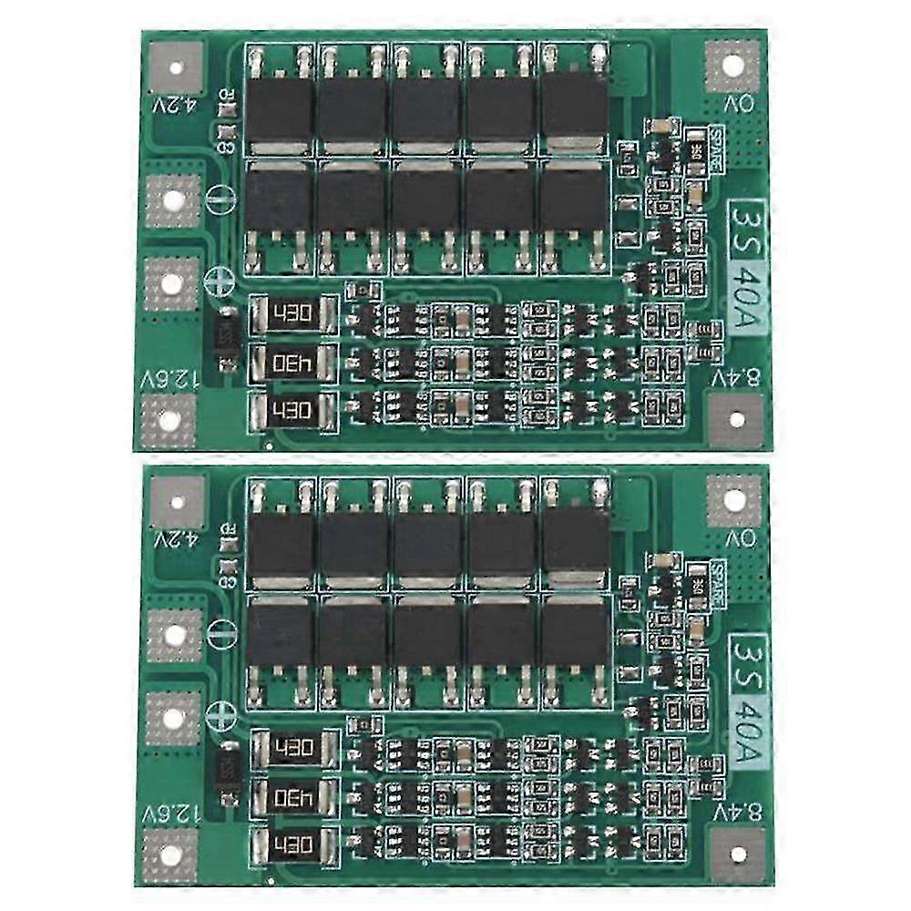 2PCS 3S 40A for Screwdriver 12V Li-Ion 18650 Bms Battery Protection Board Pcm with Balance Liion Battery Cell Module