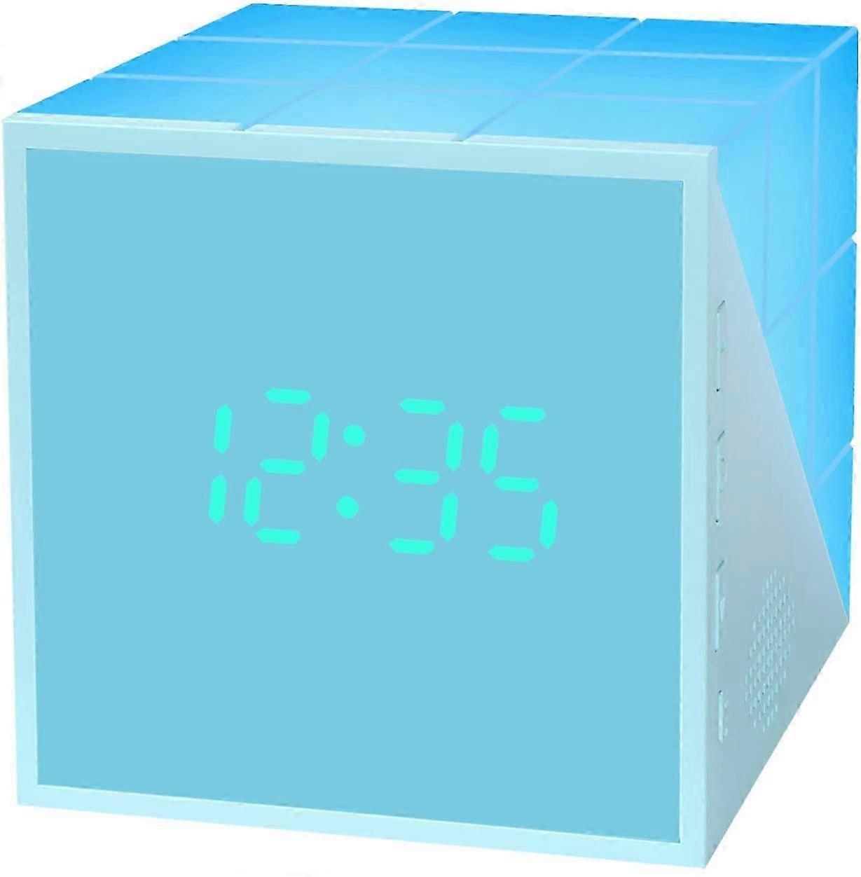 Children's Digital LED Cube Alarm Clock Creative Bedside Lamp