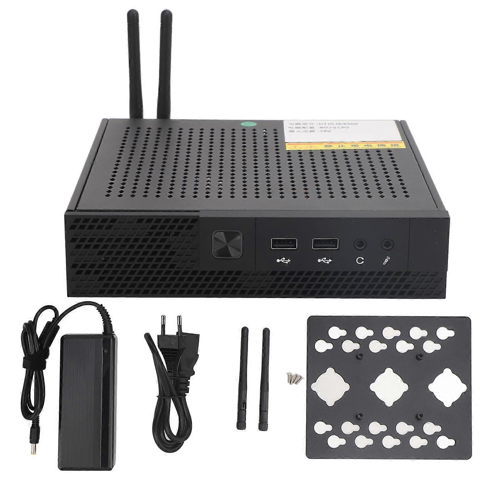 Small PC Industrial Micro Desktop Computer 2.4G 5G WiFi DDR4 8GB 512GB EU Plug