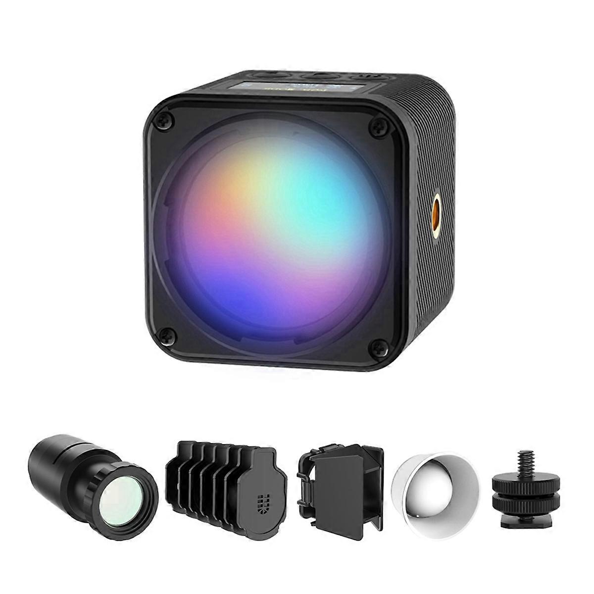 L3 RGB COB Video Light Waterproof Mini Cube Light Kit with Snoot Diffuser Barndoor 2700-7000K Color Temperature