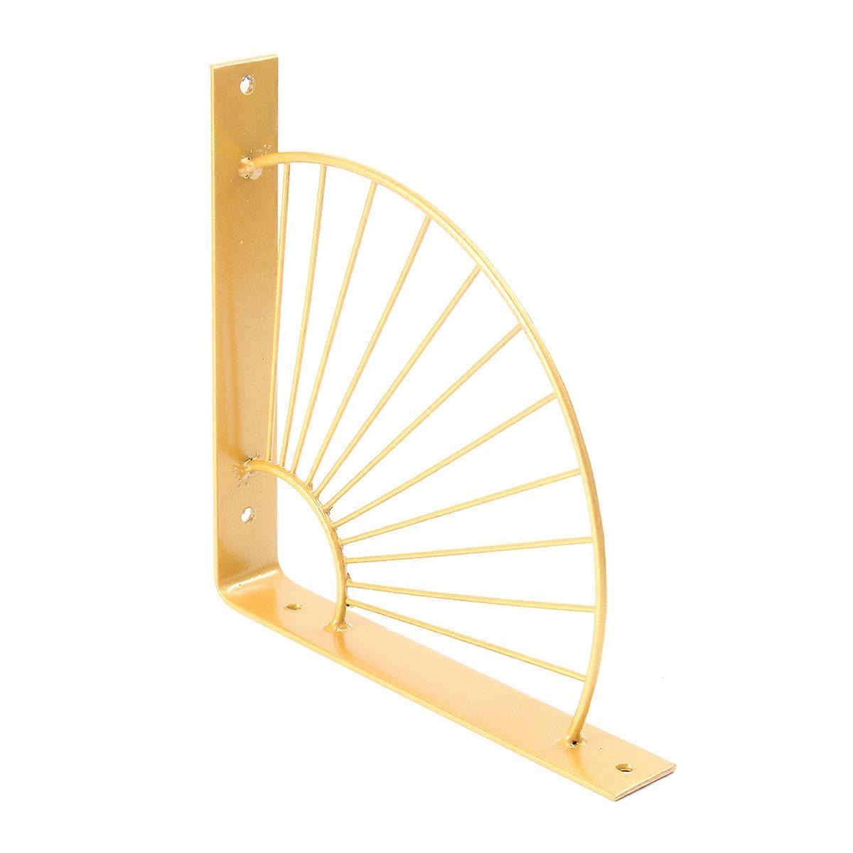 Fanshaped Clapboard Bracket for Furniture Use Golden Metal Shelf Support 6pcs Accessories Included