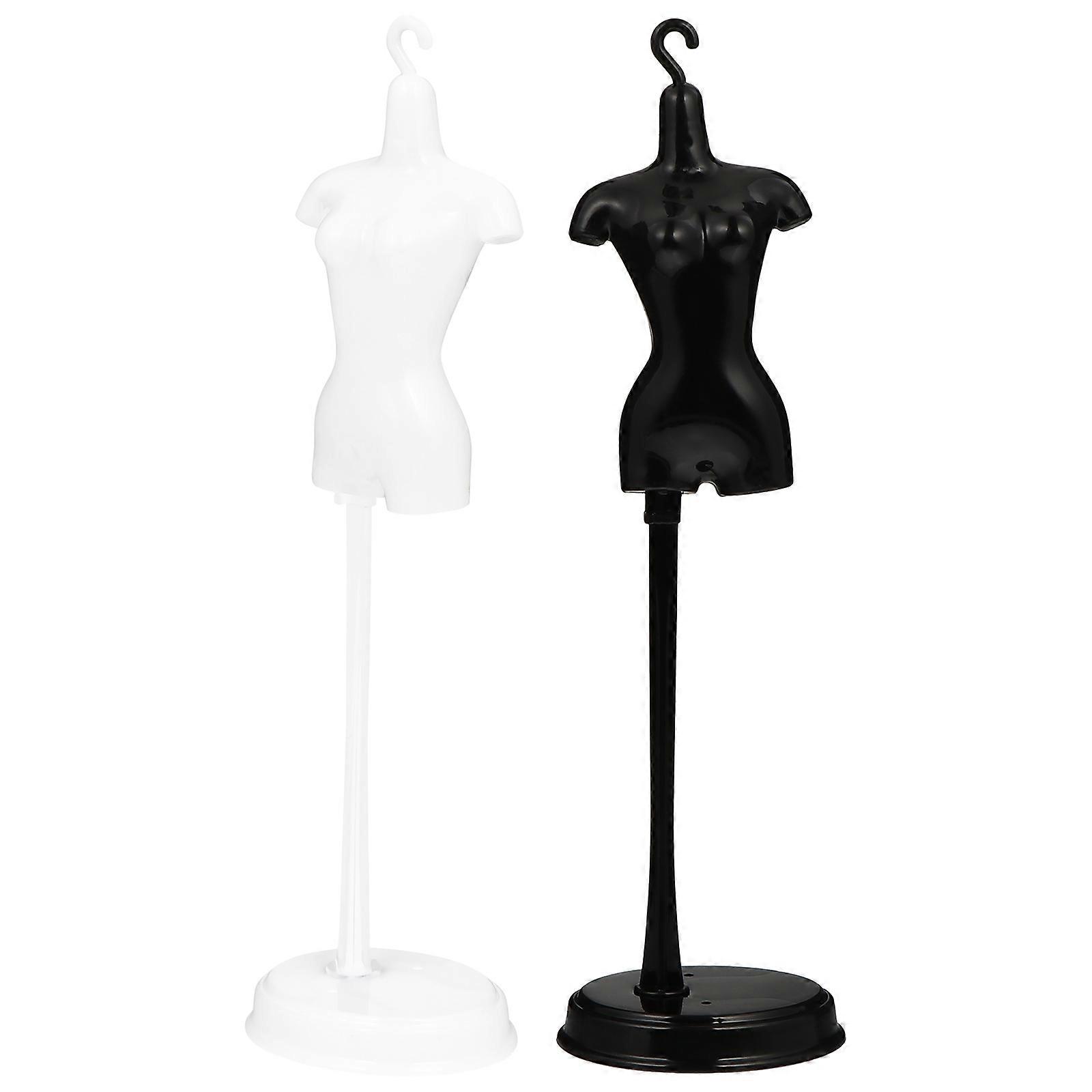 Mannequin Shape Mini Doll Dress Display Rack for Kids DIY Activity 2Set