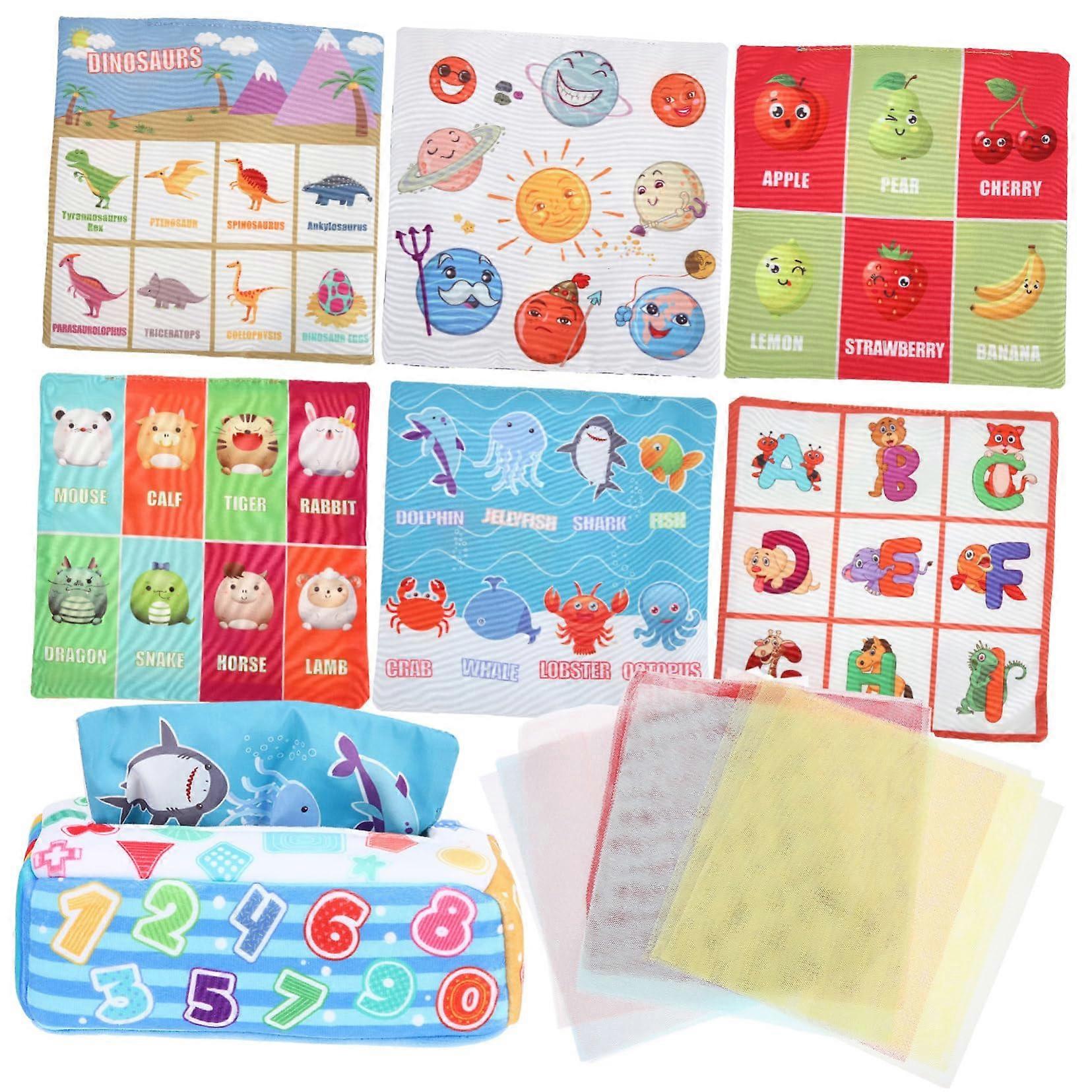 Tissue Box Sensory 1 Set For Boys Early Learning Fine Motor Skills Lightweight Safe Engaging Colors And Sounds