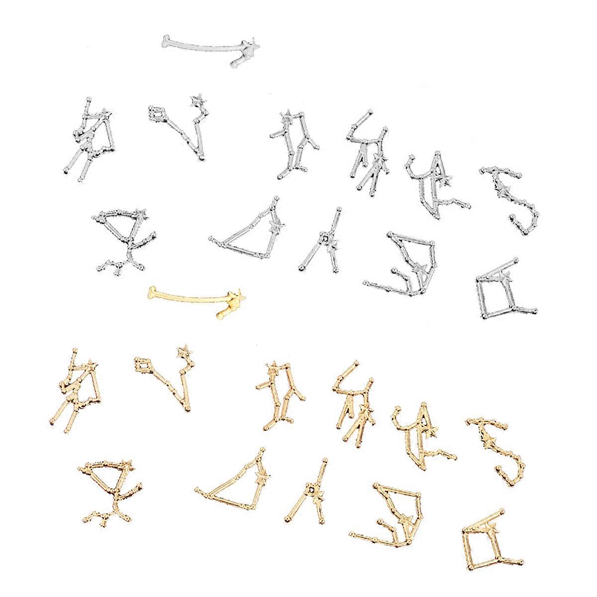 24Pcs Constellation Alloy Accessories for DIY Use Creative DIY Jewelry Kit