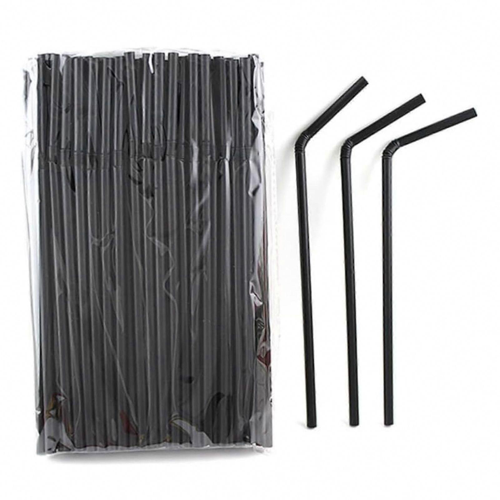 100Pcs Flexible Plastic Straws Disposable Drinking Straws Assorted Colors 21cm Bendable Striped Design Juice Straws for Parties Events