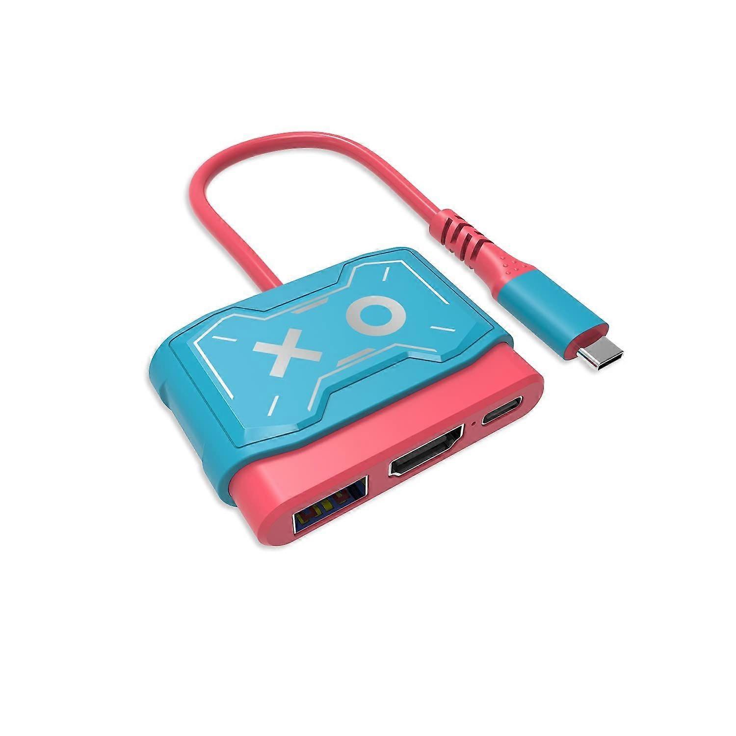 Portable Switch Dock, Switch HDMI Adapter for TV, USB C to HDMI Adapter for MacBook/Laptop/iPAD Pro/Android Phone(Blue)