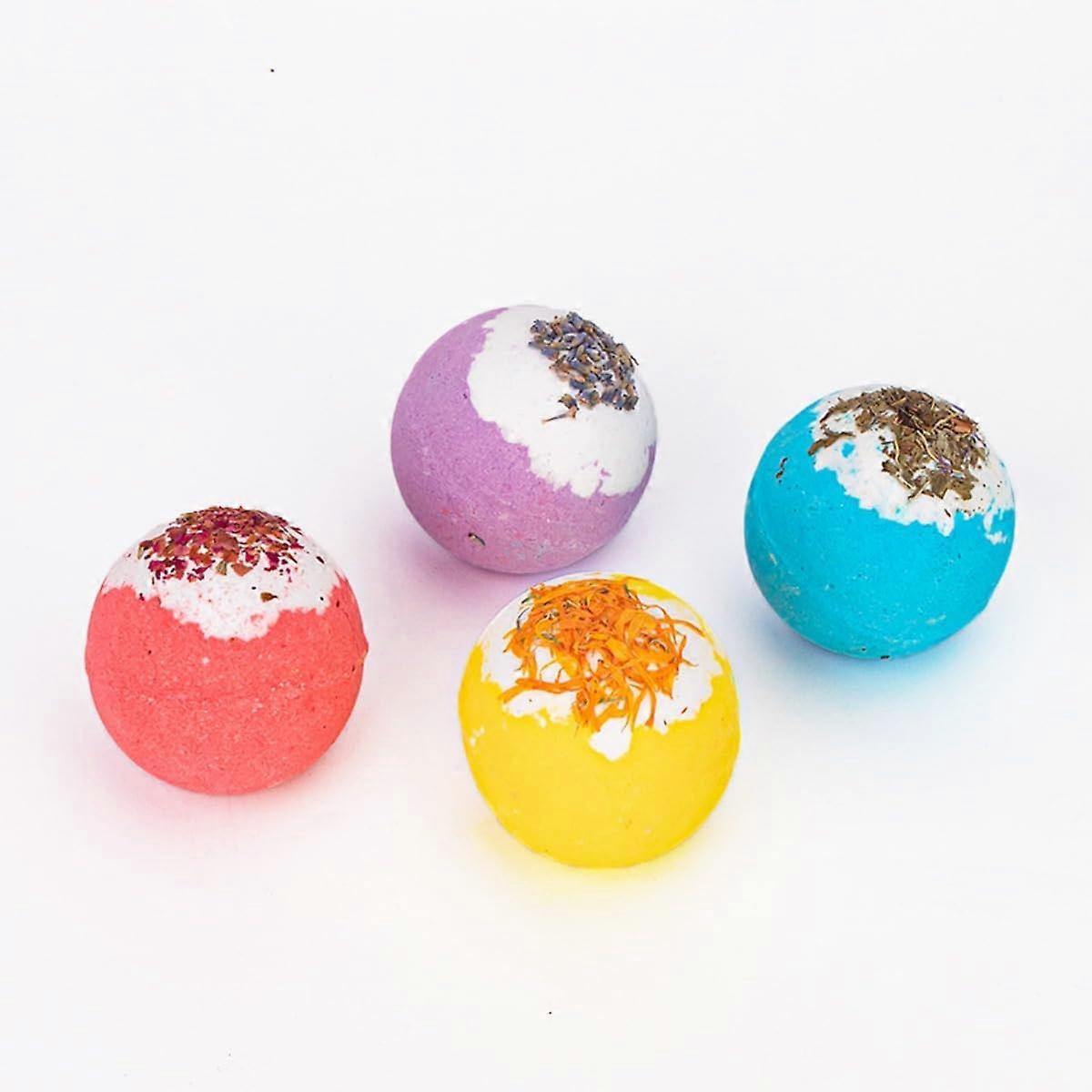 4-Pack Bath Bombs with Shea Butter for Skin Care - Moisturizing Aromatherapy in Rose, Lavender, Ocean & Chamomile Scents