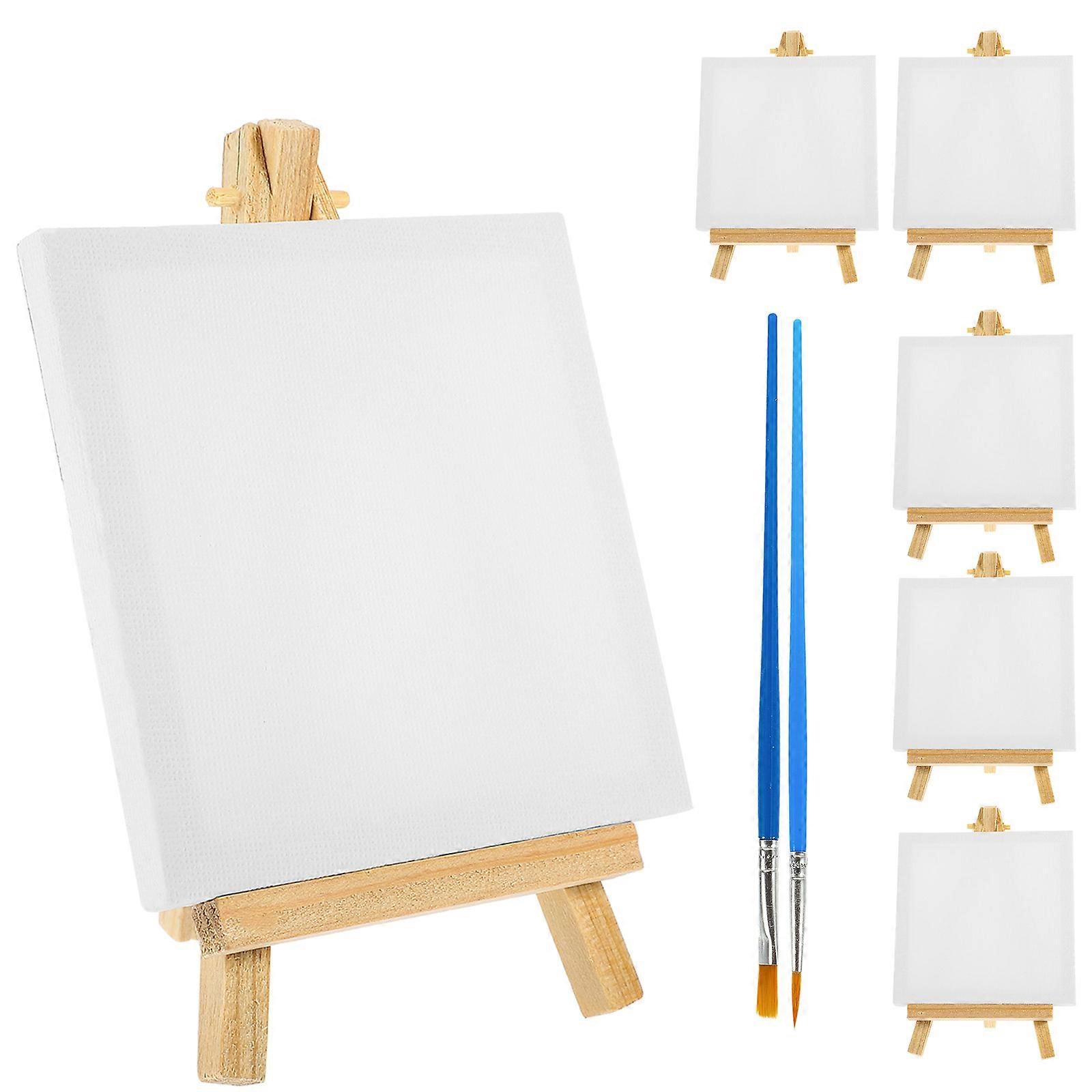 4Sets Canvas Painting Kit for Kids with Easel and Paint Supplies