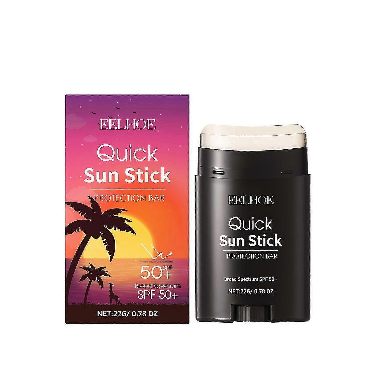 1-6x EELHOE Quick Sunstick Protection Bar 22g Broad Spectrum SPF 50+ Suncreen Stick with Centella As