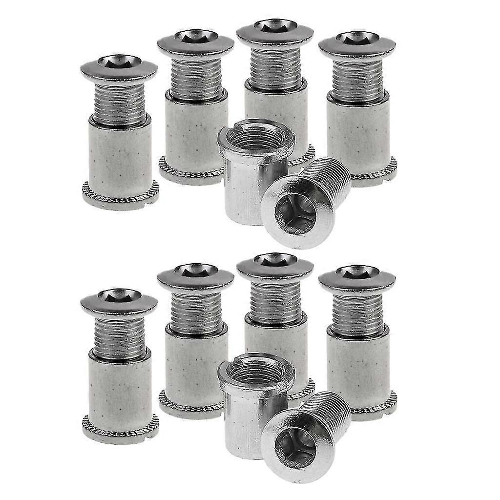 Dağ Bisikleti İçin 10 Çift Cıvata Zincir Halkası Cıvata & Somun Gümüş-A