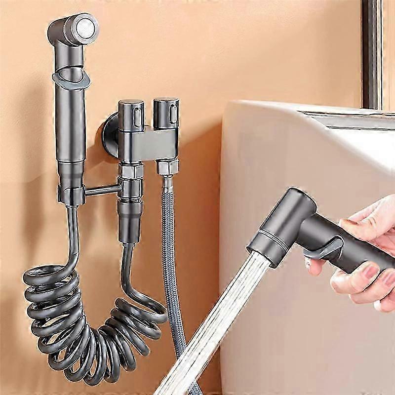 1-In-2-Out Dual Control Valve Mini Multi-Function Faucet Mini Shower Pressure Bathroom Faucet Kit for Bidet and Shower-C