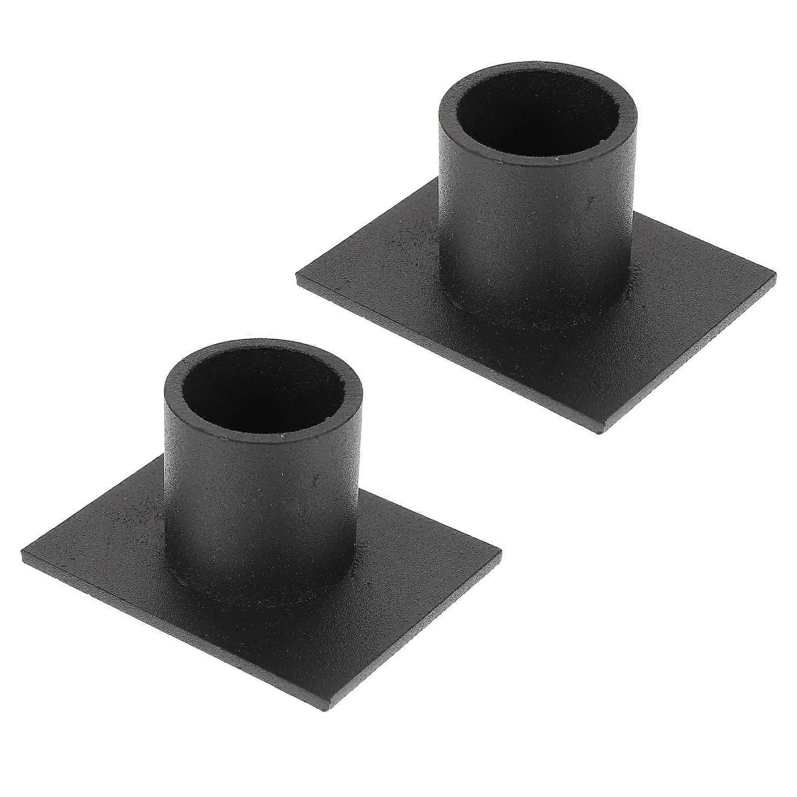 Black Iron Candlestick for Decor 2Pcs Wedding Candle Display Plates
