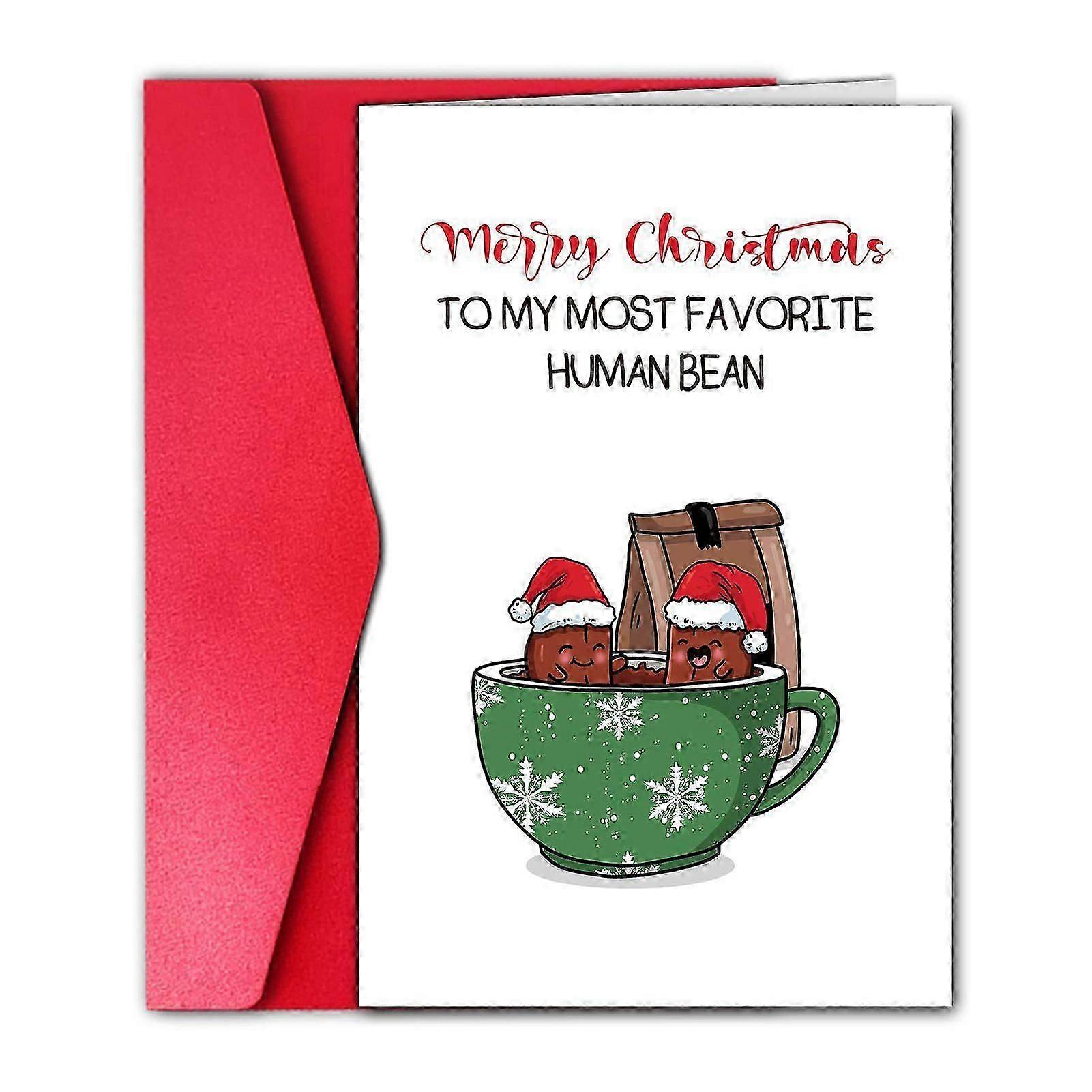 Christmas Greeting Card Funny Cartoon Pattern Xmas Greeting Card with Envelope Holiday Season Greeting Card Gift for Relatives Friends