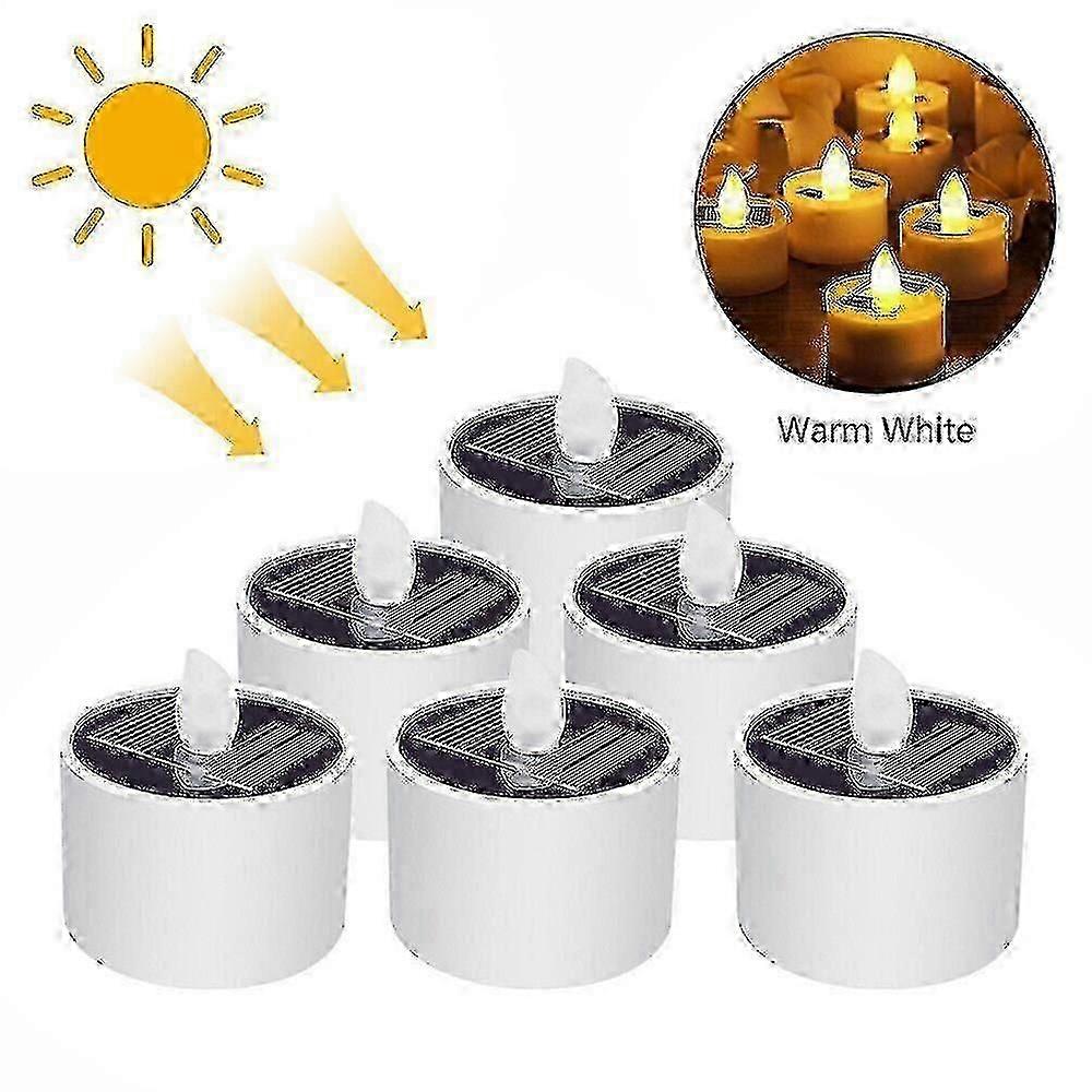 Solar Tea Lights For Outdoors, Pack Of 6 Solar , Outdoor Flickering, Solar Tea Light