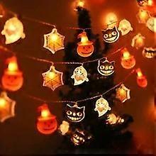 1.5/3m Halloween LED Light String Pumpkin Ghost Spider Web Bat Chandelier Battery Powered Halloween Home Decoration Props 2025