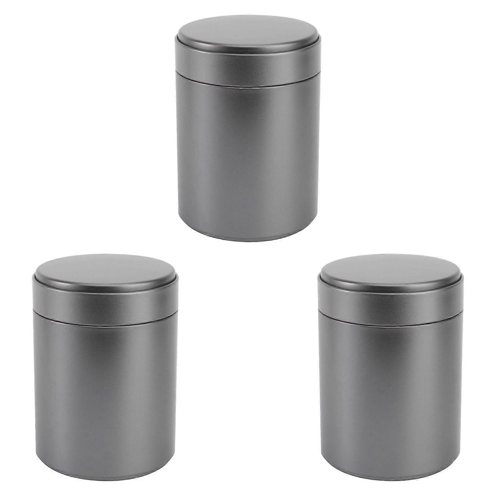 3PCS Round Shape Metal Can Universal Sealed Storage Jar Delicate Tinplate Empty Iron Can Portable Tea Packaging Container Tinplate Metal Sealing Box f