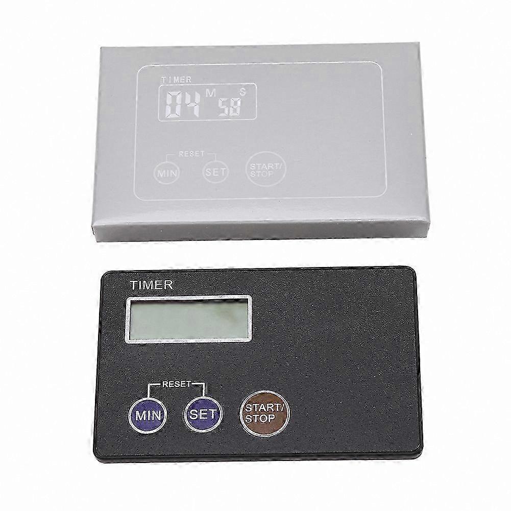 Compact Digital Timer for Study and Cooking, Credit Card Size Countdown Tool, Black