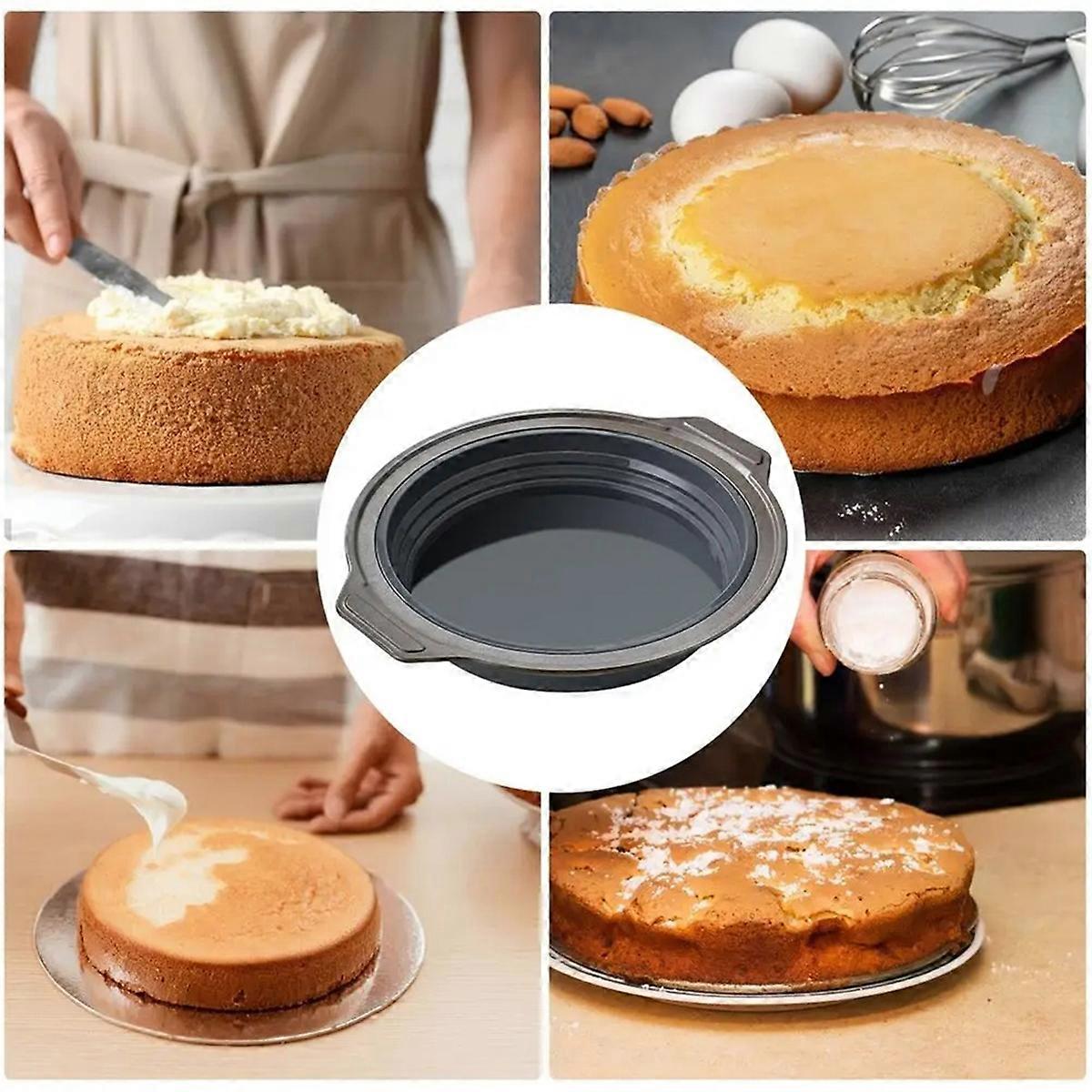 Folding Cake Baking Pan Mousse Fondant Cylinder Mould,Red