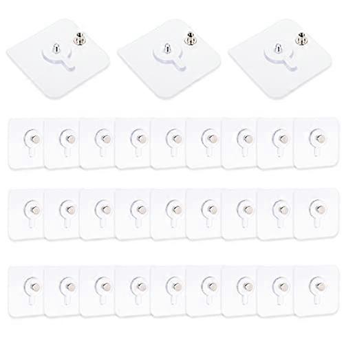 30pack/lot Waterproof And Durable Adhesive Hooks No Drilling Easy Installation Strong Adhesive Hooks