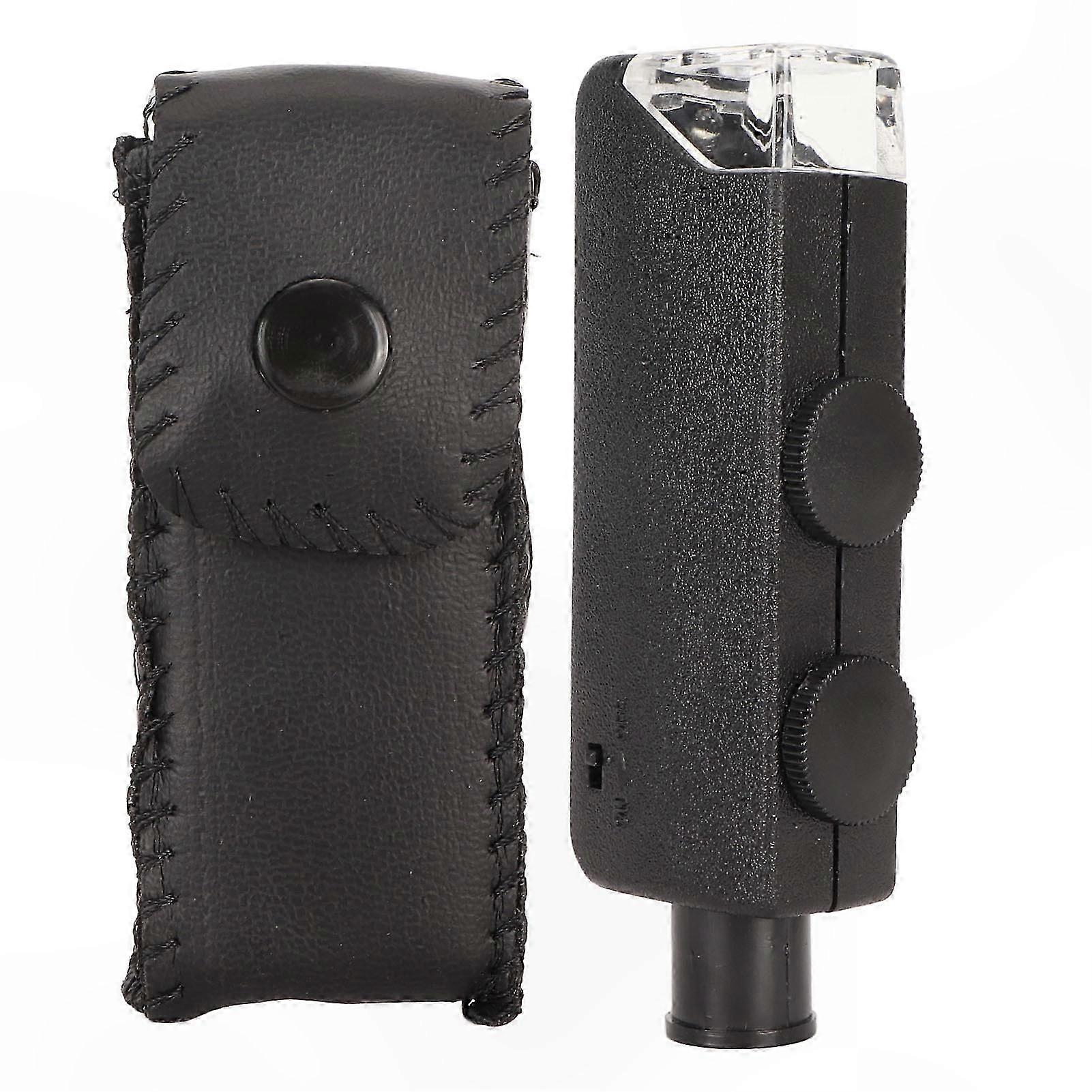 LED Illuminated Portable Microscope with Adjustable Zoom and Aspheric Lens System 60x-100x Magnification Compact Design