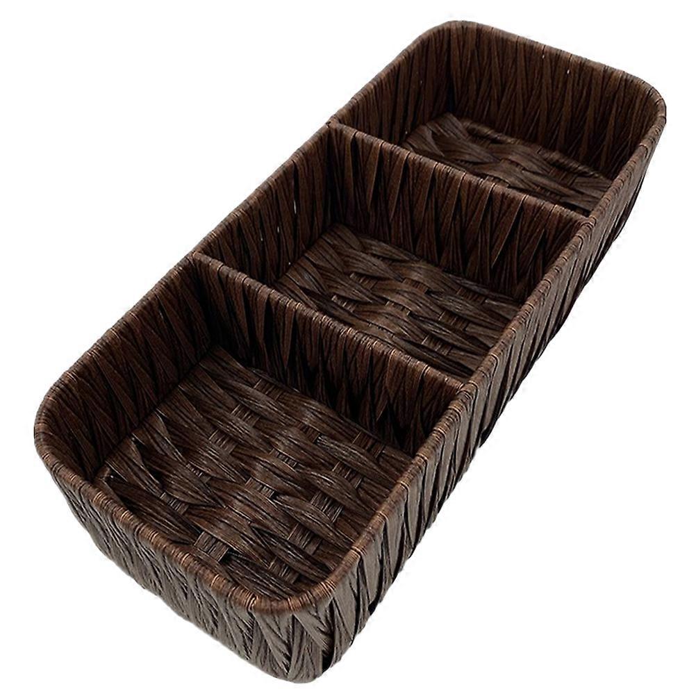 Multi-Function Storage Basket for Storage Use with 3Pcs Coffee Woven Box