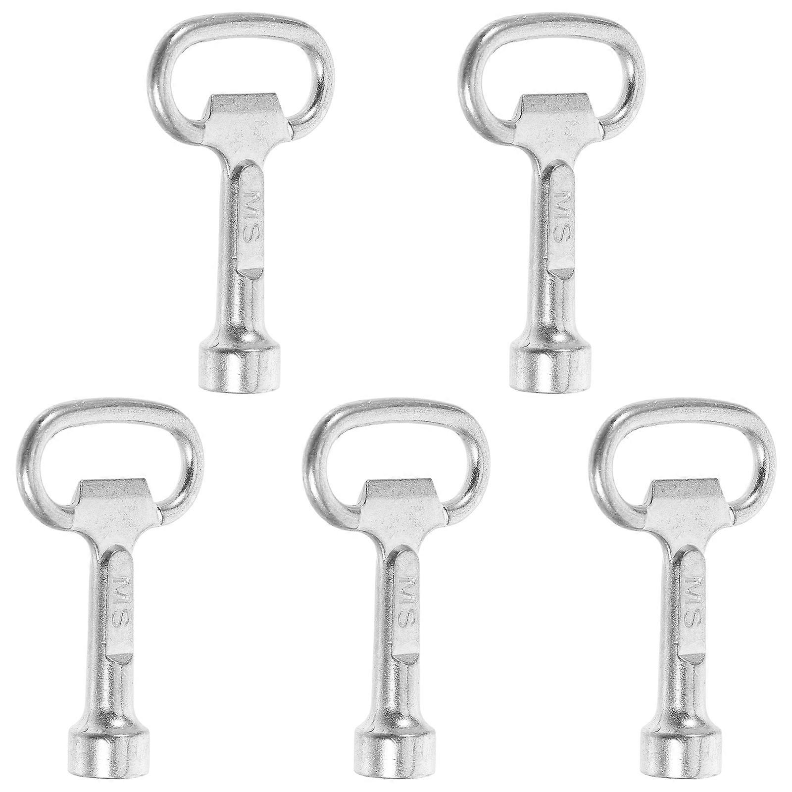 Emergency Triangle Key for Elevator Doors 5Pcs Zinc Alloy Utility Tool Silver