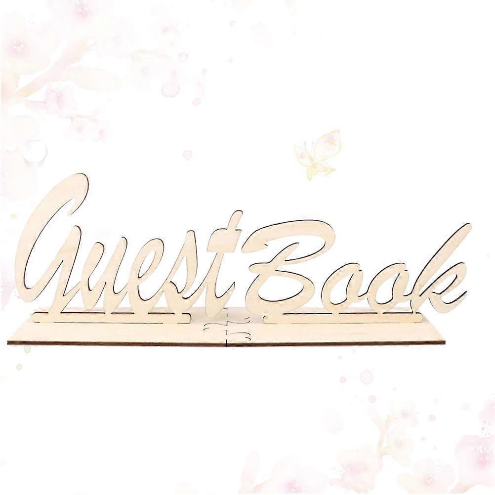 Stand Guestbook Sign Wooden Guest Book Sign for Wedding Event 2Pcs