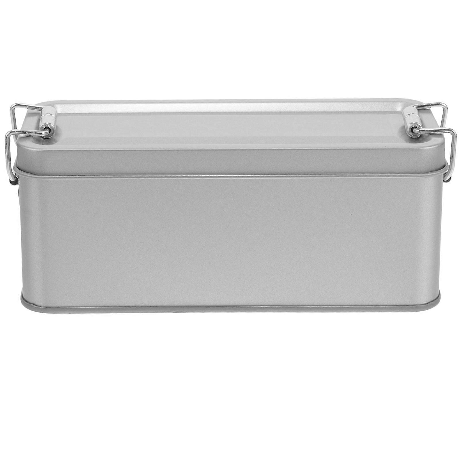 Cookie Tin with Lid Empty Candy Box for Gift Giving 2Pcs Silver Metal