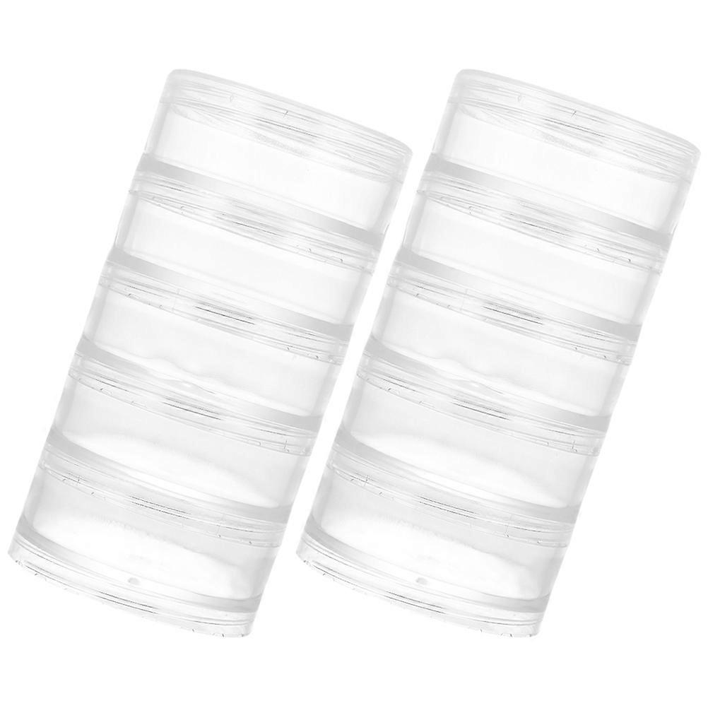 Clear Storage Box Round Plastic Container for Jewelry Storage 6Pcs