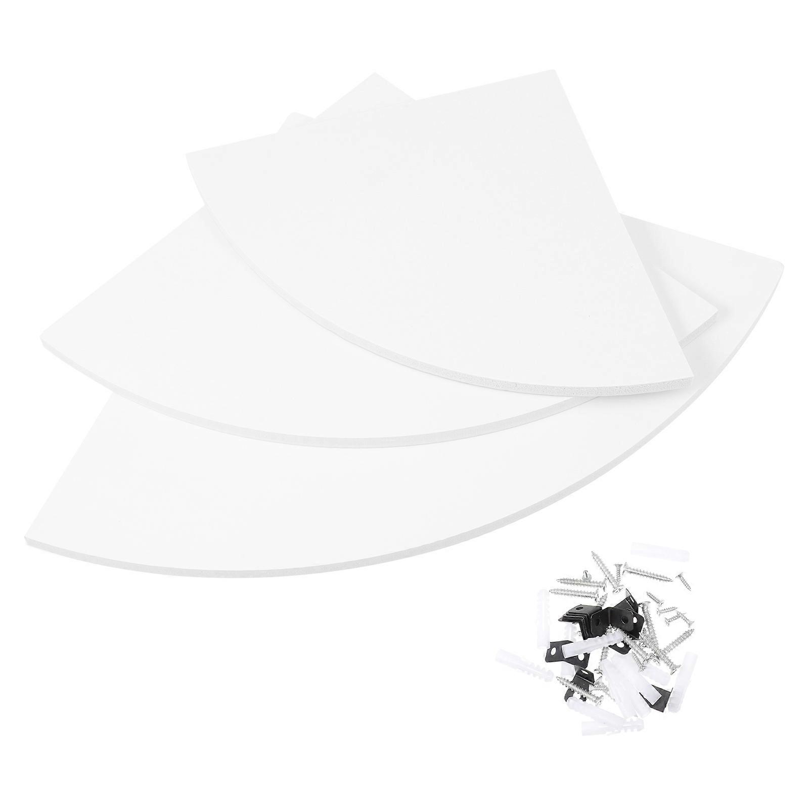 White 3Pcs Fan Shaped Stack for Storage with Wall Corner Organizer