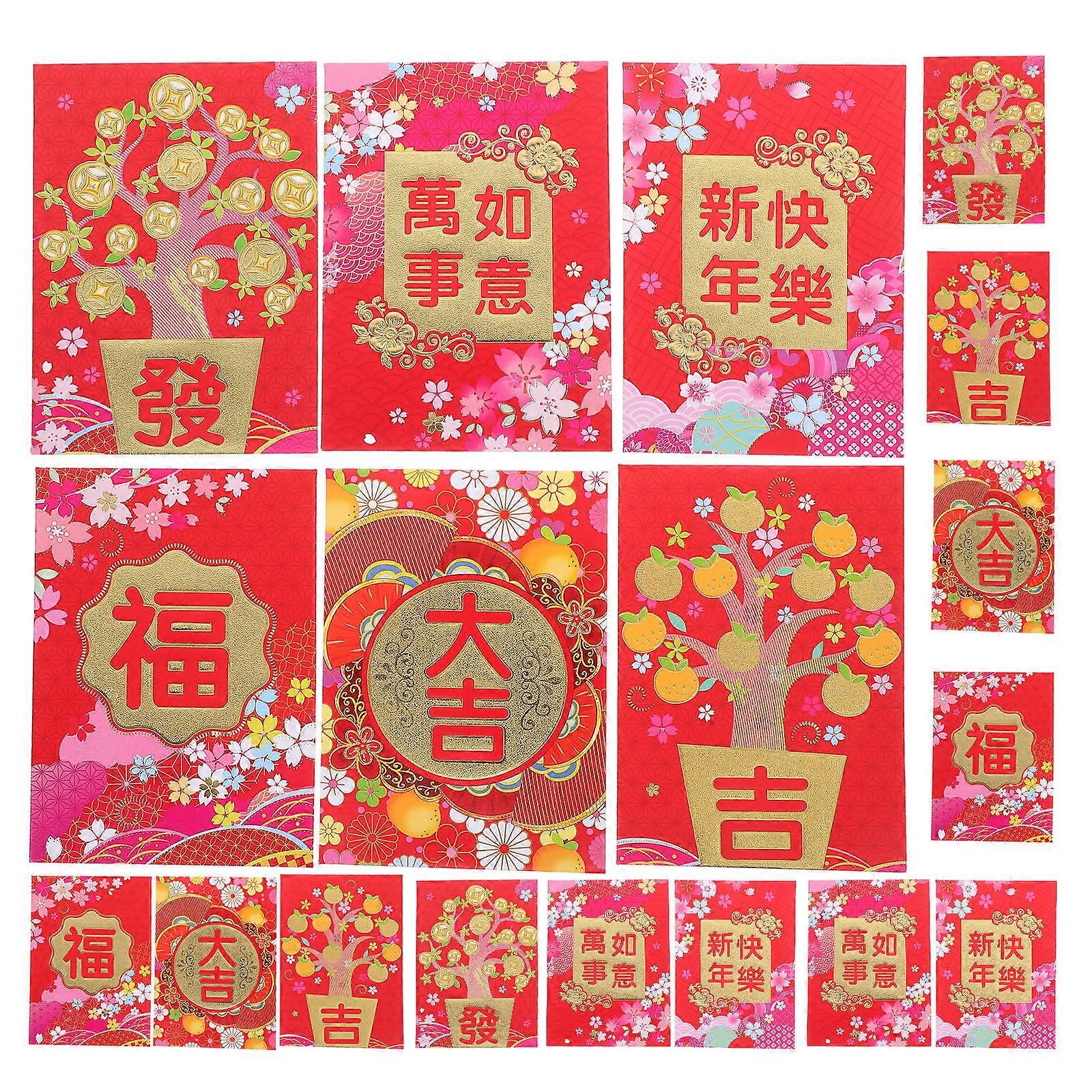Chinese Red Envelopes Paper Lucky Money Envelopes for 120Pcs Home Use
