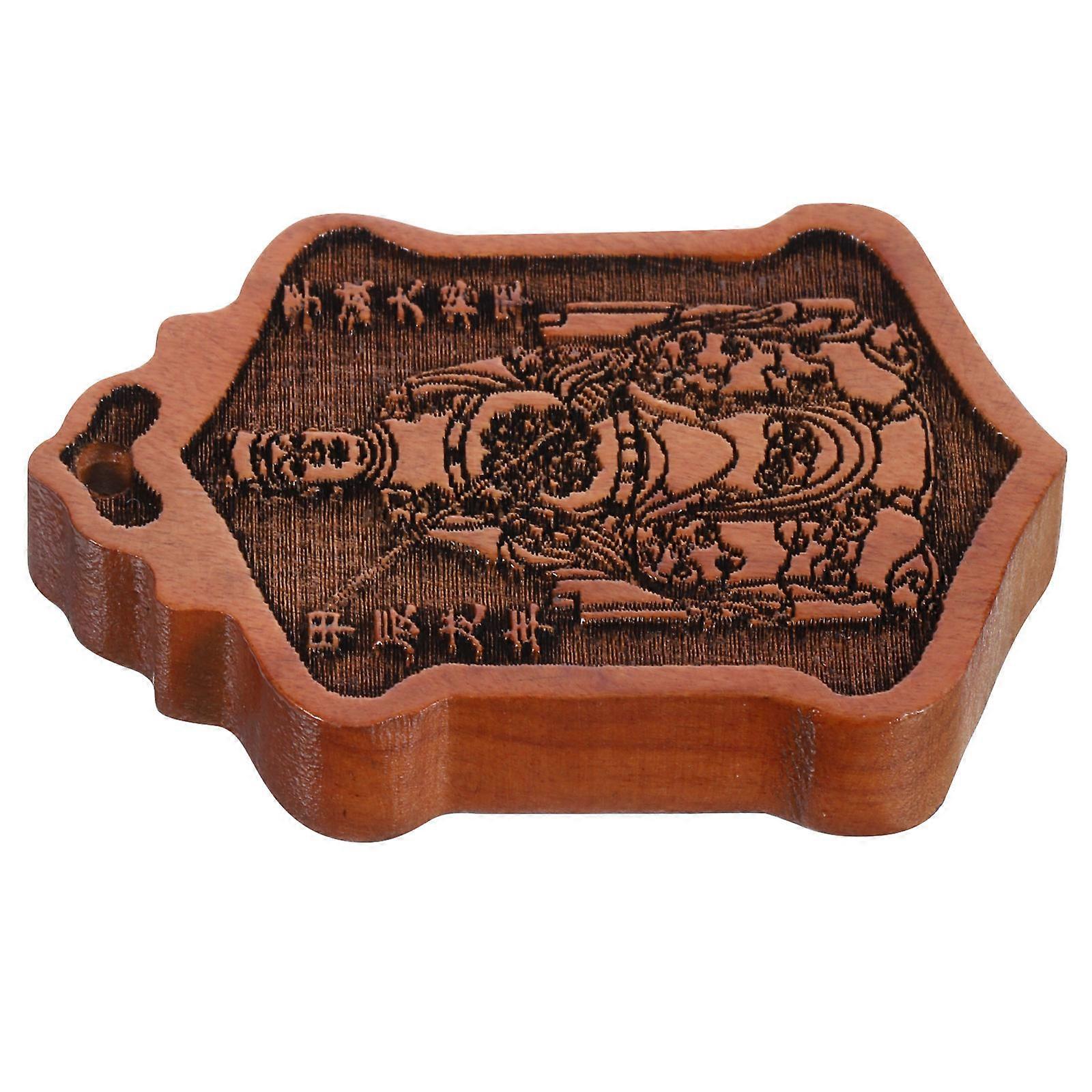 Chinese Style Tai Sui Pendant For New Year Celebration 4Pcs Brown Rectangular Decoration Symbolizing Luck