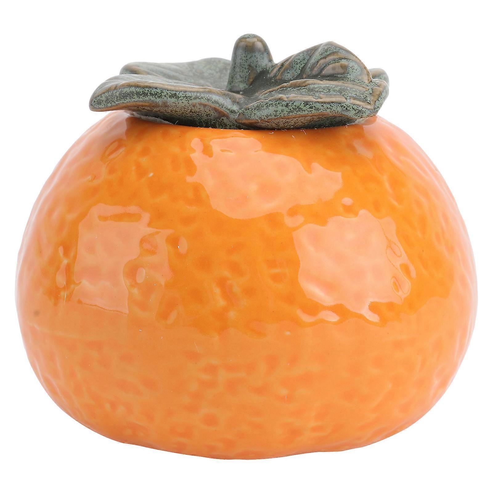 Creative Fruit Tea Jar Ceramic Tea Canister for Decoration 1Pcs Orange