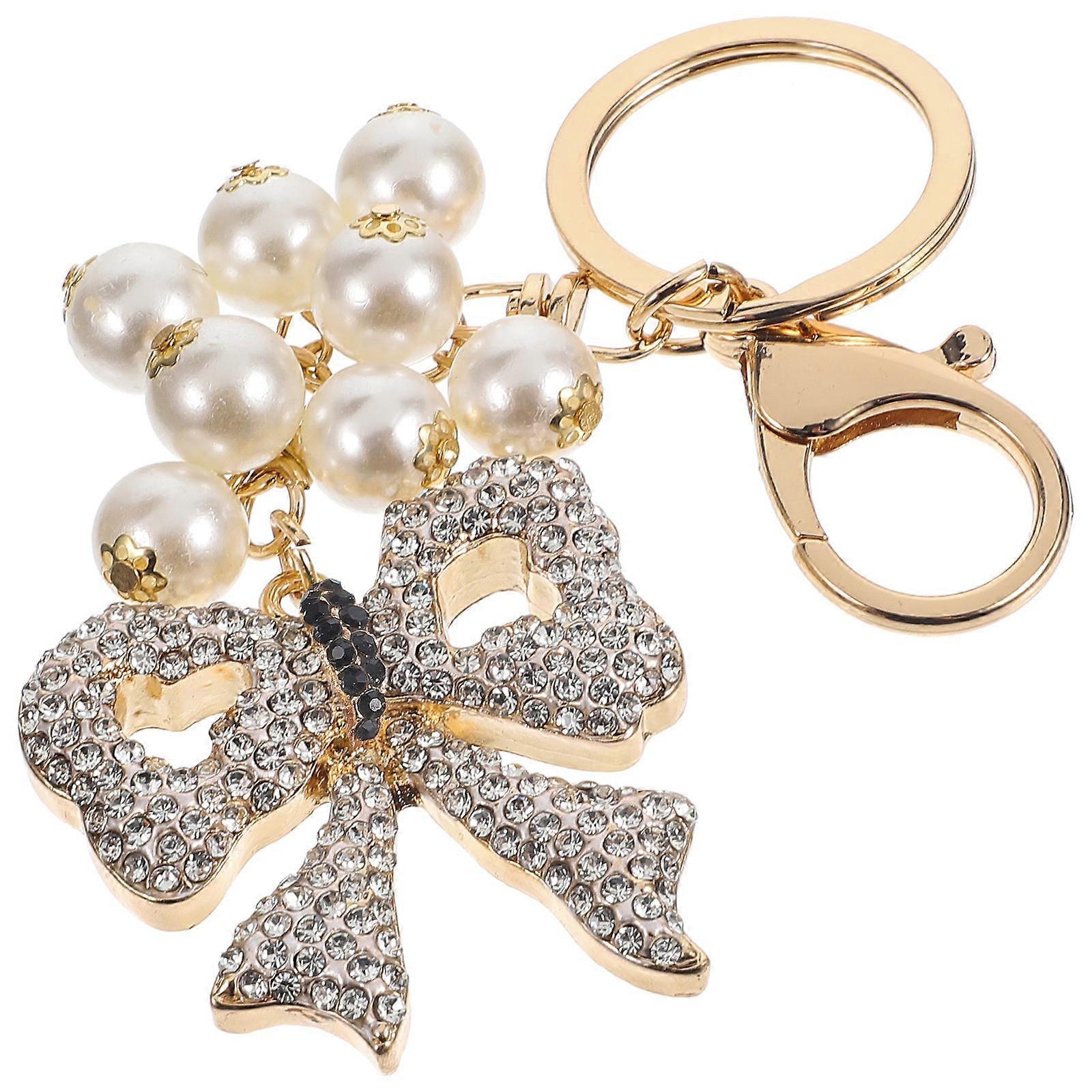 Backpack Key Chain Bowknot Decorative Accessory 4Pcs Black Alloy Material