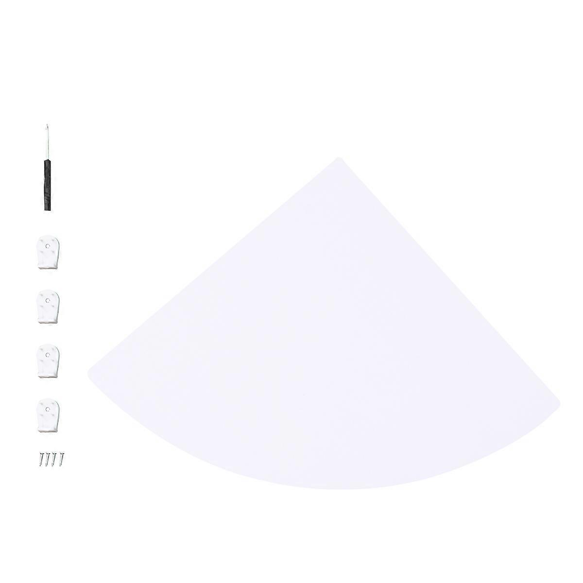 Fan Shaped Corner Shelf Floating Corner Shelf PVC Material White 22cm Wall Mounted Home Decor 1Set