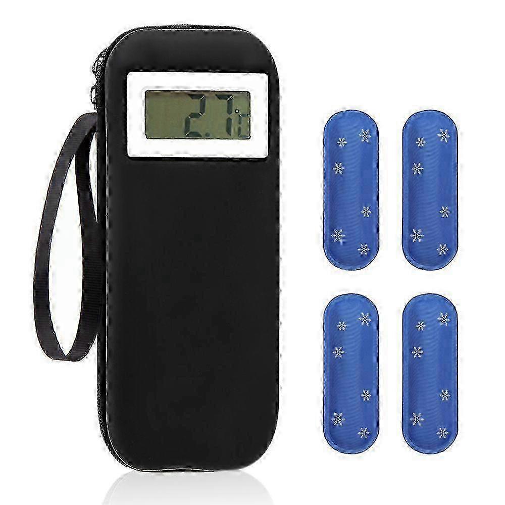 Insulin Cooler Travel Case with Thermometer Display Medication Diabetic Cooler for Travel Portable Refrigerated Medicine Organizer Bag with Scien