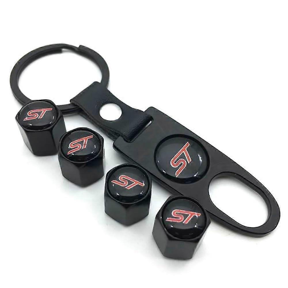 Metal Car Valve Caps For Ford STLine Focus Mondeo Fiesta Kuga MK2 MK3 MK4 4 Pcs