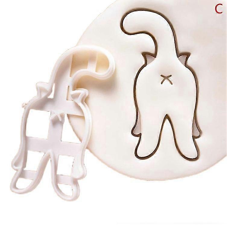 1/3pcs Cat Cookie Cutters Kitty Butt Shape Diy Biscuit Cookie Mold Stamp Bakeware Hfmqv