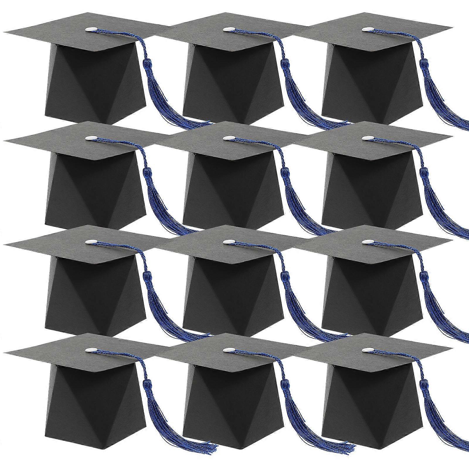 Party Sweets Box Doctoral Cap Shaped for Storage 200Pcs Graduation Gift