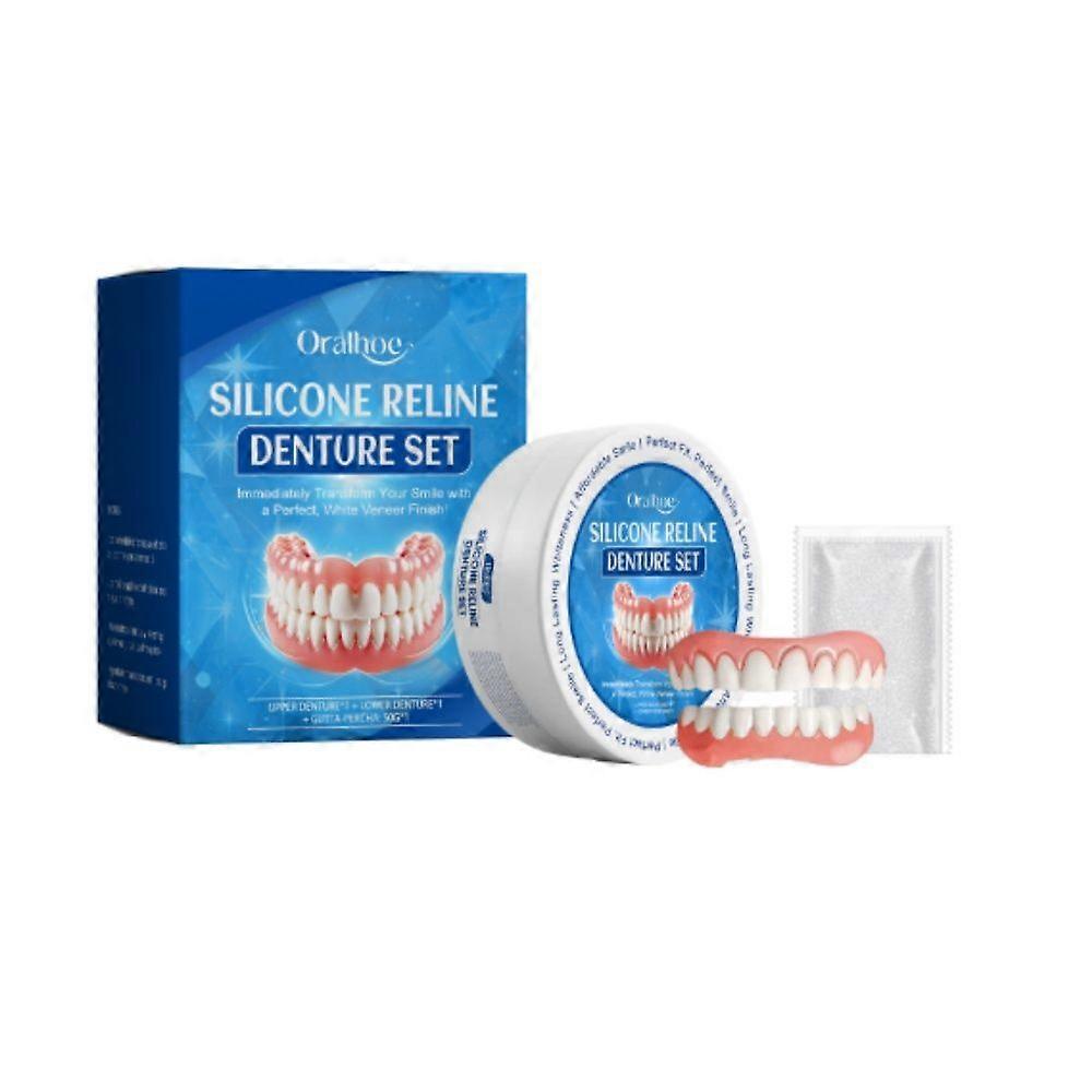 Silicone Denture Set Denture Silicone Reline Kit Securing Upper Lower Dentures Reline Kit For Oral Cavity Without Sensation