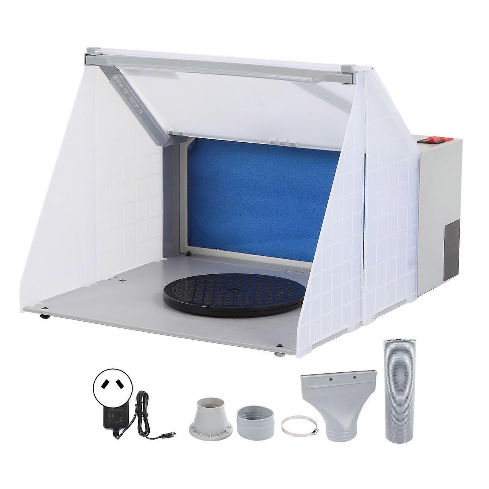 Airbrush Folding Portable Low Power Noise Spray Booth Extractor Filter with LED for Toys Models Crafts AU Plug