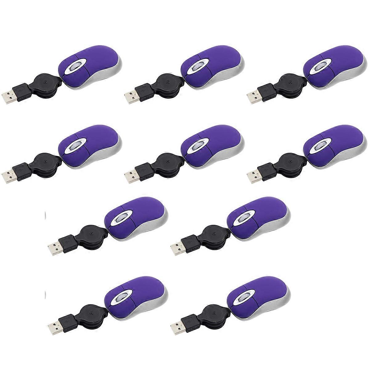 Mini USB Wired Mouse Retractable Tiny Small Mouse 1600 DPI Optical