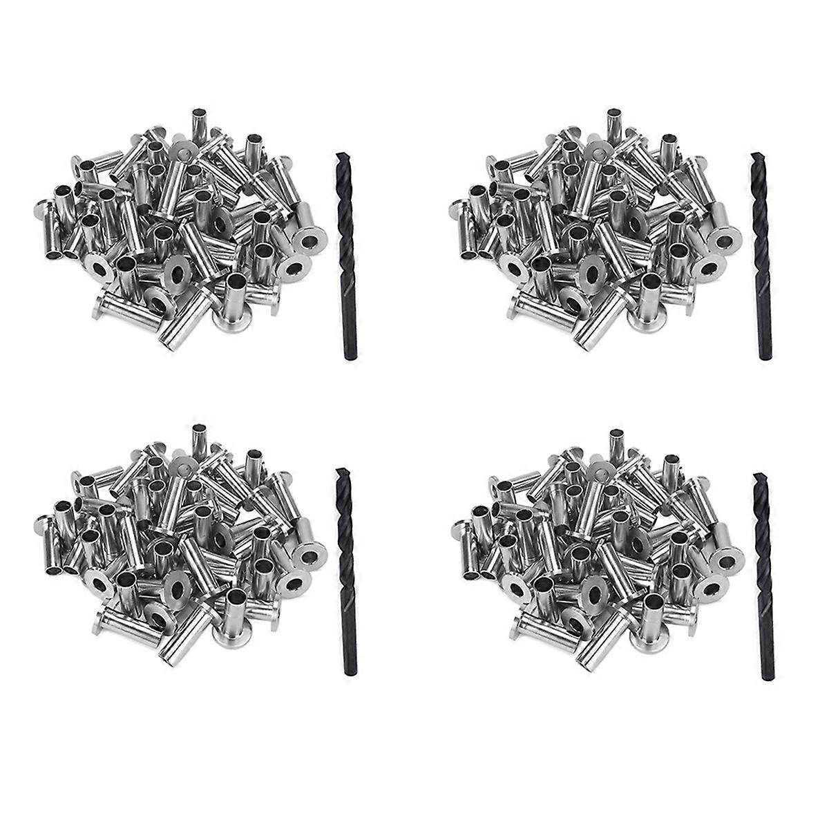 40 Pack T316 Protector Sleeves For 1/8 inch Wire with 1Pc Drill Bit
